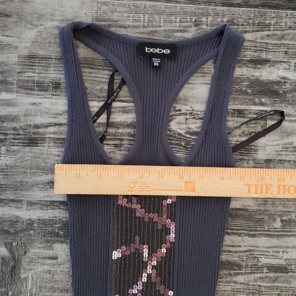 BeBe Ribbed Racerback ribbed Tank XS - Picture 9 of 10